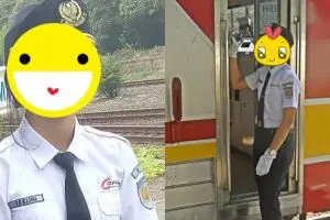 Petugas KRL ini cantiknya bikin heboh, suka lempar senyum ke penumpang