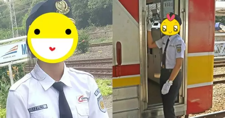 Petugas KRL ini cantiknya bikin heboh, suka lempar senyum ke penumpang