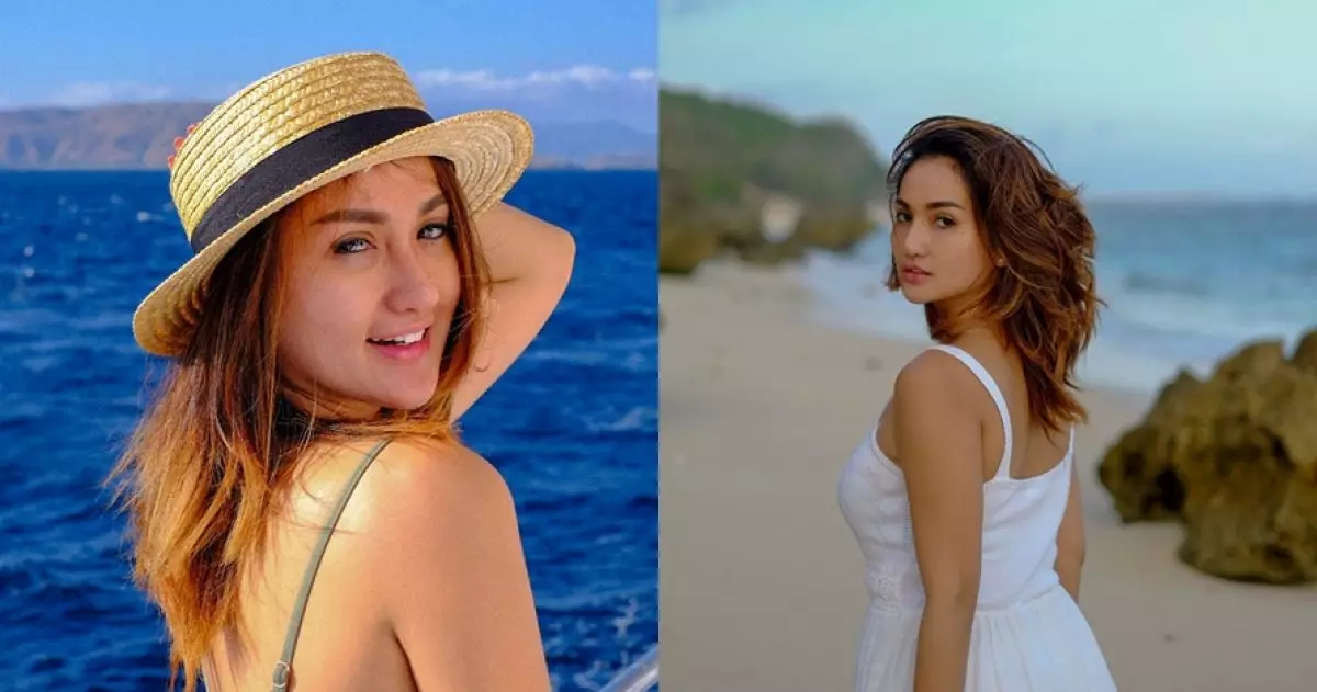 10 Potret Tengku Dewi Putri saat liburan di pantai, bikin susah kedip