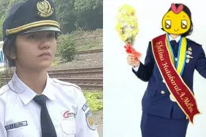 7 Pesona Efelina Hutabarat, petugas KRL yang cantiknya bikin heboh
