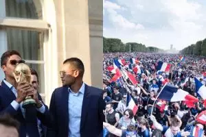 10 Potret parade Prancis juara Piala Dunia, seru dan penuh semarak