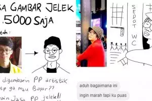 Cowok ini buka jasa gambar jelek malah laris, ini 10 karya kocaknya