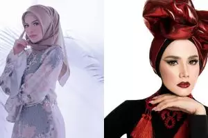 Adu gaya pemotretan pertama 8  seleb setelah berhijab, elegan banget