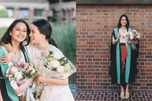 5 Potret bahagia kelulusan adik Maudy Ayunda, penampilannya memukau