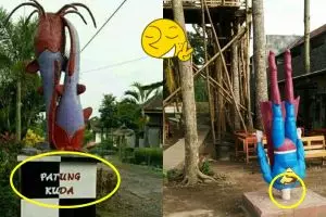 8 Patung aneh ini cuma ada di Indonesia, absurdnya bikin tepuk jidat