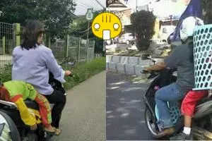 7 Potret boncengin anak ini bakal bikin ketawa tapi kasihan