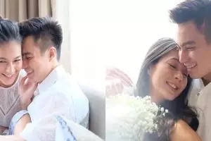 5 Kemesraan Baim Wong & Paula saat photoshoot serba biru, so sweet