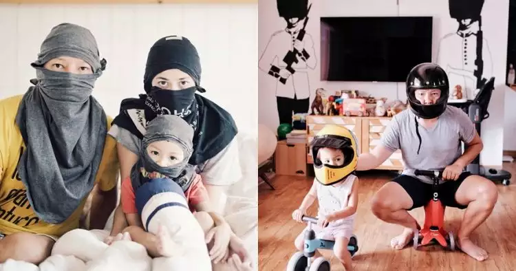 Dari ninja hingga pembalap, ini 5 kostum kocak keluarga Ringgo Agus