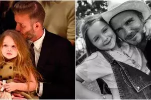 Momen langka David Beckham mencukur sendiri rambut putrinya