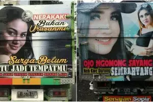 15 Seleb ini kerap jadi objek lukis di bak truk, diberi tulisan kocak