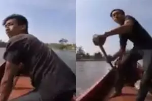 Dimodifikasi, perahu kayu nelayan ini kecepatannya bisa ngalahin Rossi