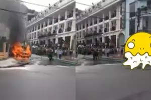 Tak ada pemadam kebakaran, cara warga padamkan api ini bikin syok