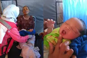 Bayi mungil lahir di pengungsian korban gempa Lombok, namanya unik