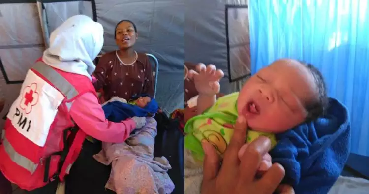 Bayi mungil lahir di pengungsian korban gempa Lombok, namanya unik