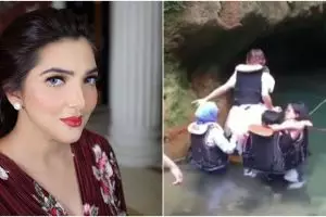 Perjuangan Ashanty pemotretan di air terjun, hasilnya bak bidadari