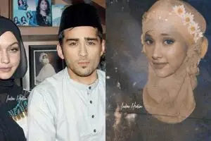 6 Foto editan andai selebriti dunia mantap berhijab ini kocak abis