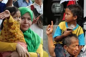 Ini dia 2 bocah yang sempat digendong Prabowo saat arak-arakan