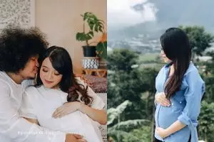 Bertema serba putih, begini potret maternity Babe Cabita & istrinya 