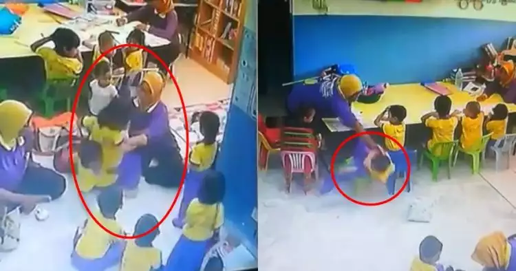 Terekam CCTV, perlakuan guru TK yang aniaya muridnya ini viral