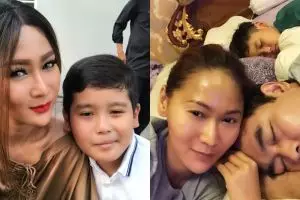 5 Potret kompak Inul Daratista & suami rawat putranya yang sakit