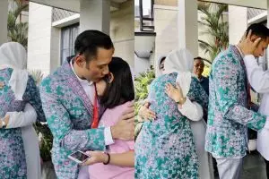 Pergi haji, ini 8 momen haru AHY pamitan dengan keluarga