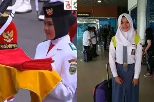 9 Potret Zanati Tahta, si cantik pembawa baki penurunan bendera HUT RI
