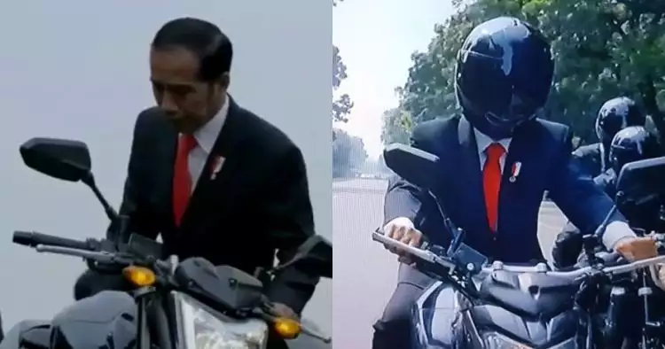Aksi Jokowi naik motor sport jadi sorotan, ini jenis helm yang dipakai