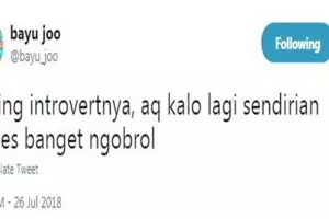 8 Cuitan kocak 'saking introvertnya' ini recehnya bikin ngelus dada