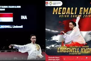 Lindswell raih emas, begini deretan prestasi si cantik Ratu Wushu Asia