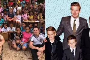 9 Potret keluarga David Beckham liburan sekaligus aksi sosial di Sumba