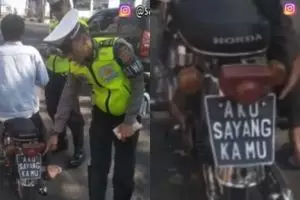 Ditilang polisi, 3 motor ini punya plat nomor nyeleneh
