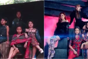 Aksi 4 bocah parodikan musik video Blackpink, low budget tapi keren