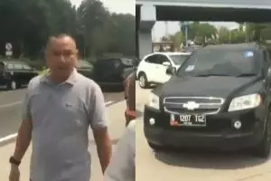 Viral, pria pengendara mobil stiker TNI pukul remaja di Tol Jagorawi