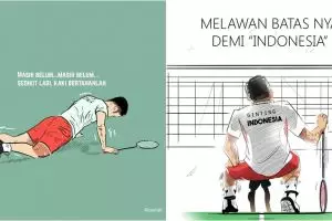 10 Ilustrasi ini gambarkan perjuangan Ginting di final bulutangkis AG