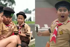 Bocah pramuka di video Jokowi ini punguti sampah usai saksikan Timnas
