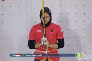 Keren, regu putri panjat tebing sumbang medali emas ke-21 Indonesia