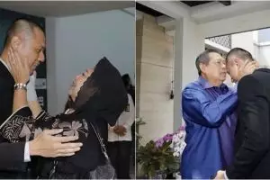 9 Potret penyambutan AHY-Anissa pulang haji, penuh haru