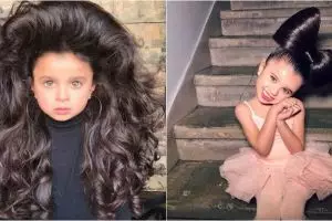 Anak 5 tahun ini punya rambut super lebat, 7 gayanya kece maksimal