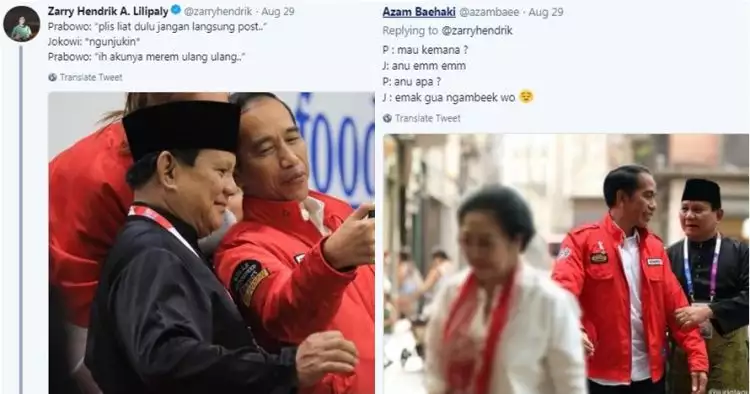 7 Dialog imajinatif Jokowi & Prabowo foto berdua ini bikin ngakak