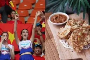 Bikin ngakak, ini cara polisi mempromosikan bakwan ke suporter Vietnam