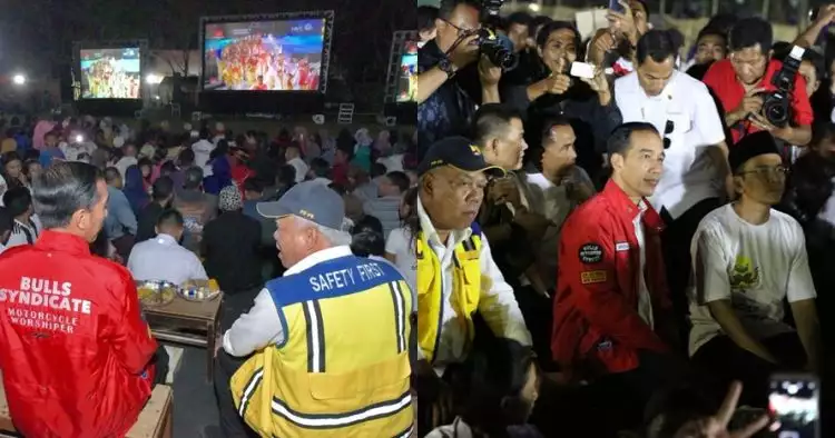 5 Potret Jokowi nonton bareng penutupan Asian Games 2018 di Lombok