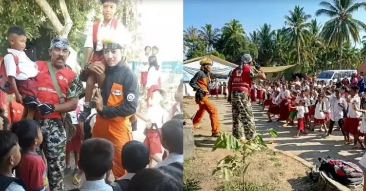 Kisah penuh perjuangan di balik relawan dandan ala Naruto di Lombok