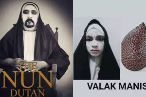 10 Kreasi dandan ala Valak di film The Nun ini bikin gagal seram