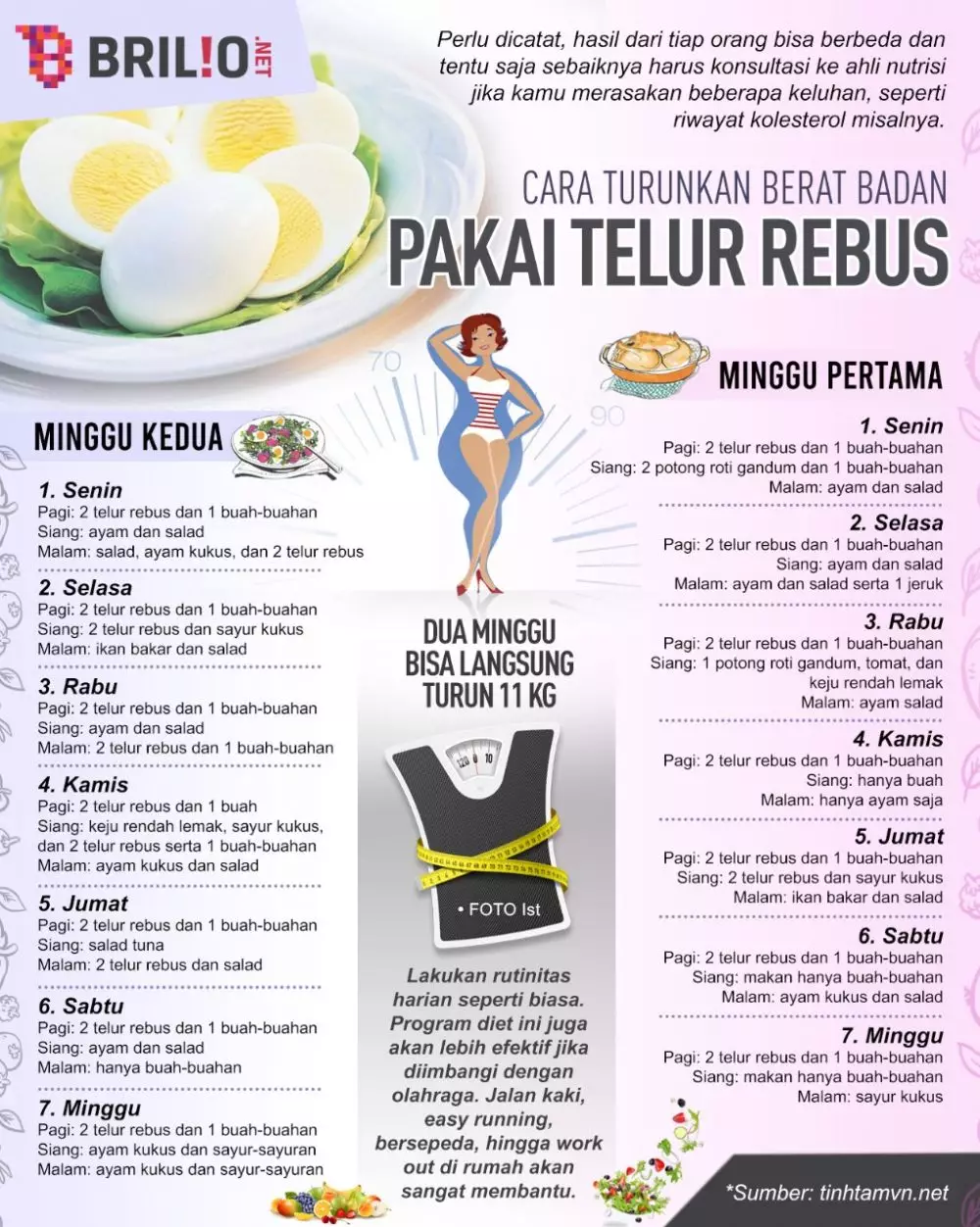 INFOGRAFIS PROGRAM DIET TELUR REBUS © 2021 brilio.net