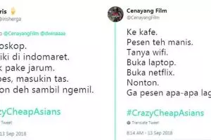 9 Cuitan kocak #CrazyCheapAsians ini bikin ngakak sampai kaya