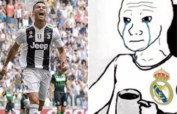 10 Meme gokil merayakan gol perdana Cristiano Ronaldo di Juventus