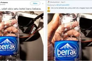 10 Cuitan imajinasi soal merek air mineral ini kocaknya bikin pegel