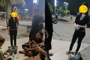 Pedagang asongan cantik ini bikin heboh, mau beli nggak pikir dua kali