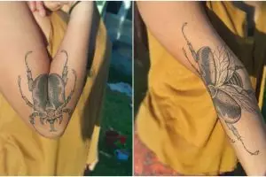 Unik dan keren abis, begini 10 tato 2-in-1 saat ditekuk vs direntang