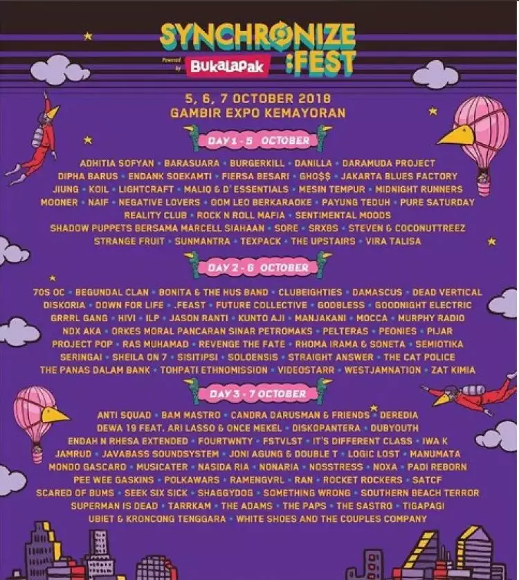 Synchronize Fest 2018 kembali hadir, pencinta musik wajib dateng!